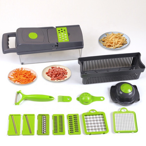 2023 Top Seller Kitchen Multifunctional 12 In 1 Manual Mandoline Food Fruit Cutter Onion Dicer Veggie Slicer Vegetable Chopper