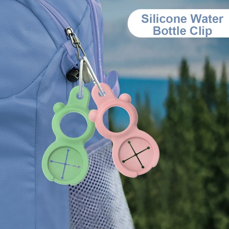 Silicone Water Bottle Clip with Buckle Water Bottle Silicone Carrier Grip for Running Outdoor Water Bottle Carrier Holder