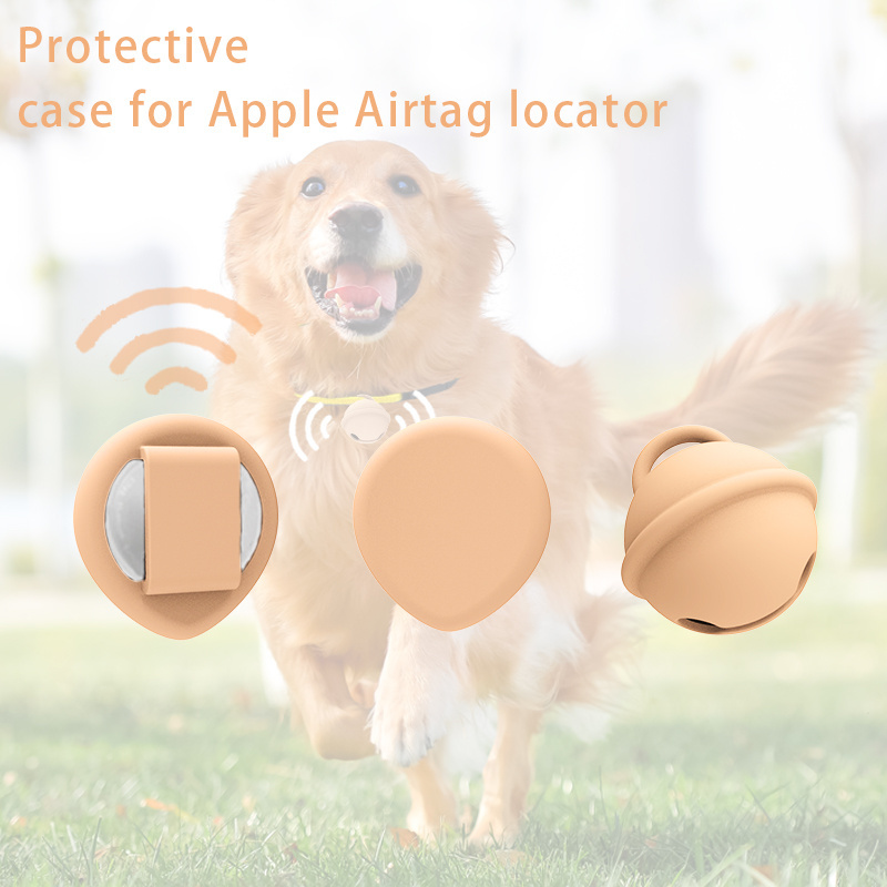 Bell Shape Cute Cat Dog Pet Anti-Lost Silicone Shockproof Tracker GPS Holder Protected Case For Airtag Cover