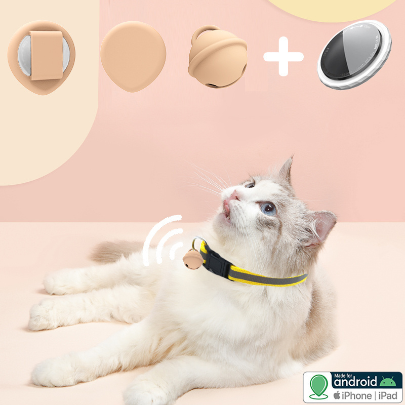 Bell Shape Cute Cat Dog Pet Anti-Lost Silicone Shockproof Tracker GPS Holder Protected Case For Airtag Cover