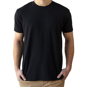 Custom High Quality Crew Neck Men 95% Bamboo 5% Spandex T-Shirt for Men Super Soft Short Sleeve Men's Bamboo T Shirt