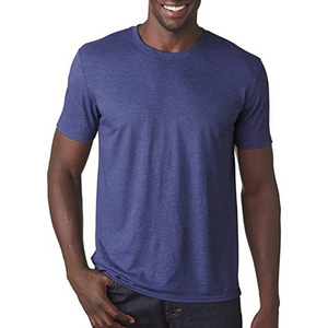 Custom Men's Tri Polyester Cotton Rayon Blend T-shirts Men Blank Plain 50% Polyester 25% Cotton Tri 25% Rayon Blend T Shirts