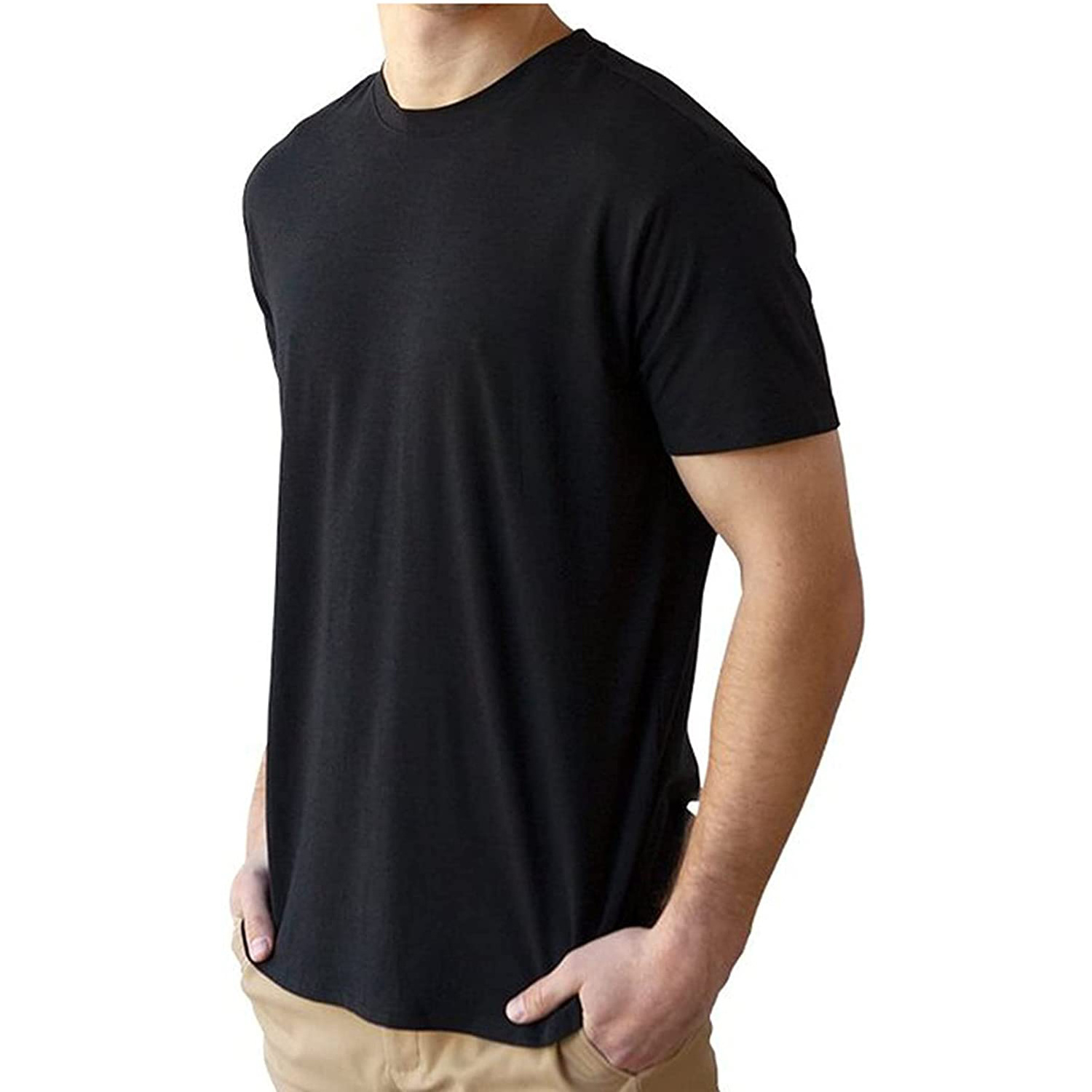 Custom High Quality Crew Neck Men 95% Bamboo 5% Spandex T-Shirt for Men Super Soft Short Sleeve Men's Bamboo T Shirt