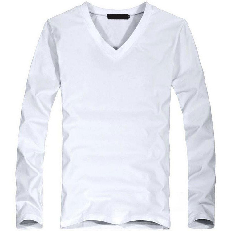 Mens V Neck Long Sleeve 95 Cotton 5 Spandex T Shirt Plain Spandex Thermal Tshirts