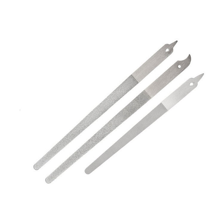 WELLFLYER SSNF-073 Pointed  with holes stainless steel double-sided nail file nail tool Manicure scrub bar straight file