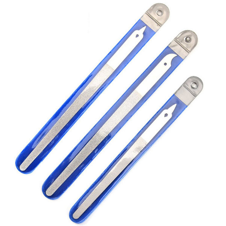 WELLFLYER SSNF-073 Pointed  with holes stainless steel double-sided nail file nail tool Manicure scrub bar straight file