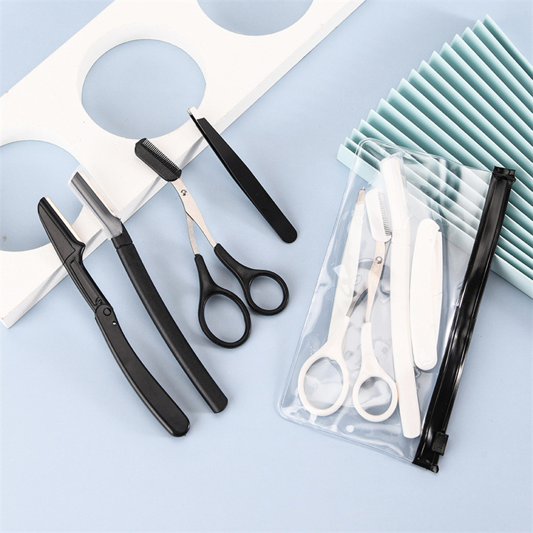 WELLFLYER BYTS-069 High Quality Eyebrow Trimmer Kit Set Beauty Trimmer Eyebrow Tweezers Eyebrow razor Eyelash Curler Beauty Tool