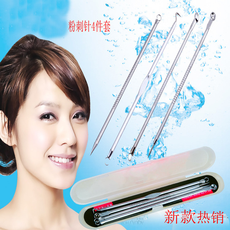 WELLFLYER ARN-002 4-in-1 Professional Pimple Extractor Acne Comedone Removal Tool Set Blackhead Remover Kit