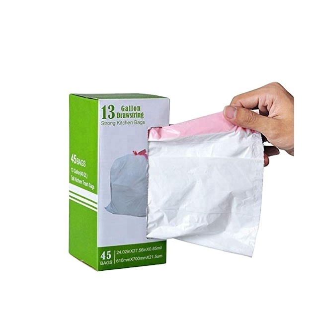 Factory Cost 13 Gallon Tall Kitchen scented rubbish Drawstring Trash Bag