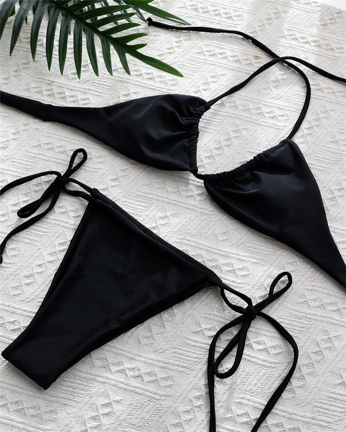 Fashion ladies sexy two pieces swimwear micro removable  cup  tie Side Bikini two pieces Swimsuit