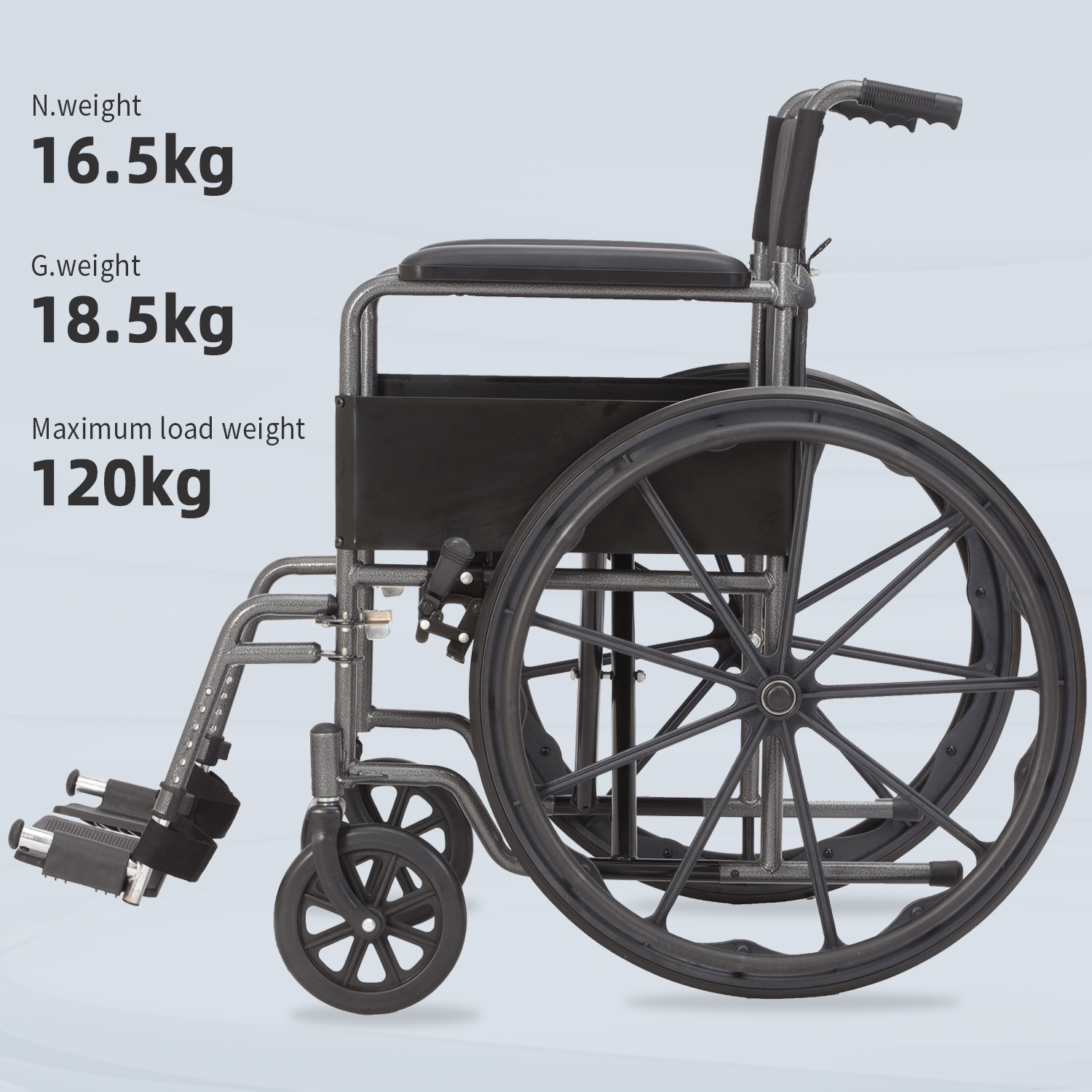 Wellgo 1010 Foldable self propelled manual wheelchair disabled steel light wheelchairs for adults