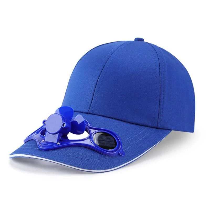 2024 Custom fashion 6 panel Sun Visor Hat Powered Cooling Solar Fan Baseball Caps