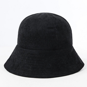 2024 men fashion stylish blank custom embroidery logo corduroy dome bucket hat