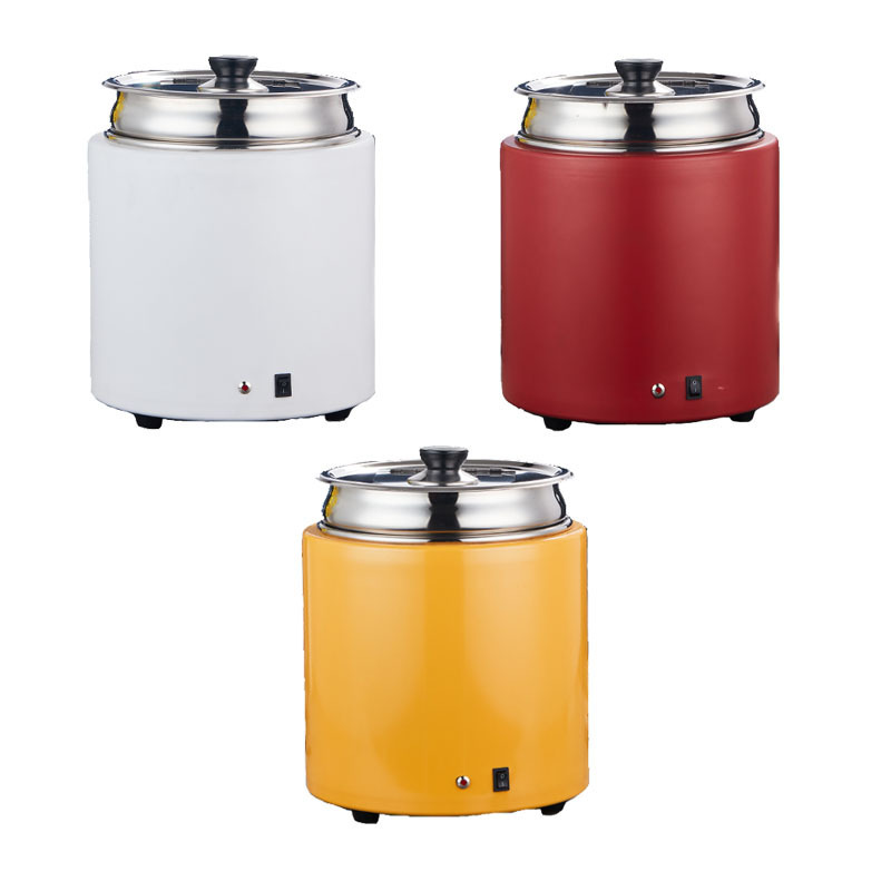 Arab Importing Commercial 10 Liter Electric stove and soup pot colored outer case Buffet Soup Kettle