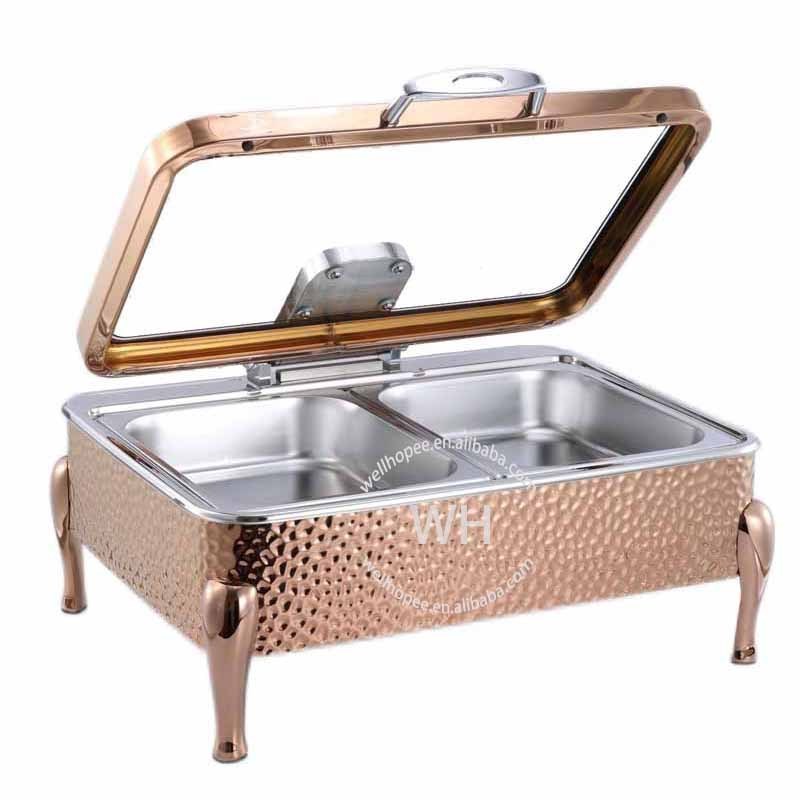 food warmer set stainless steel 304 deluxe rose gold chaffing dish hammered table top food warmer