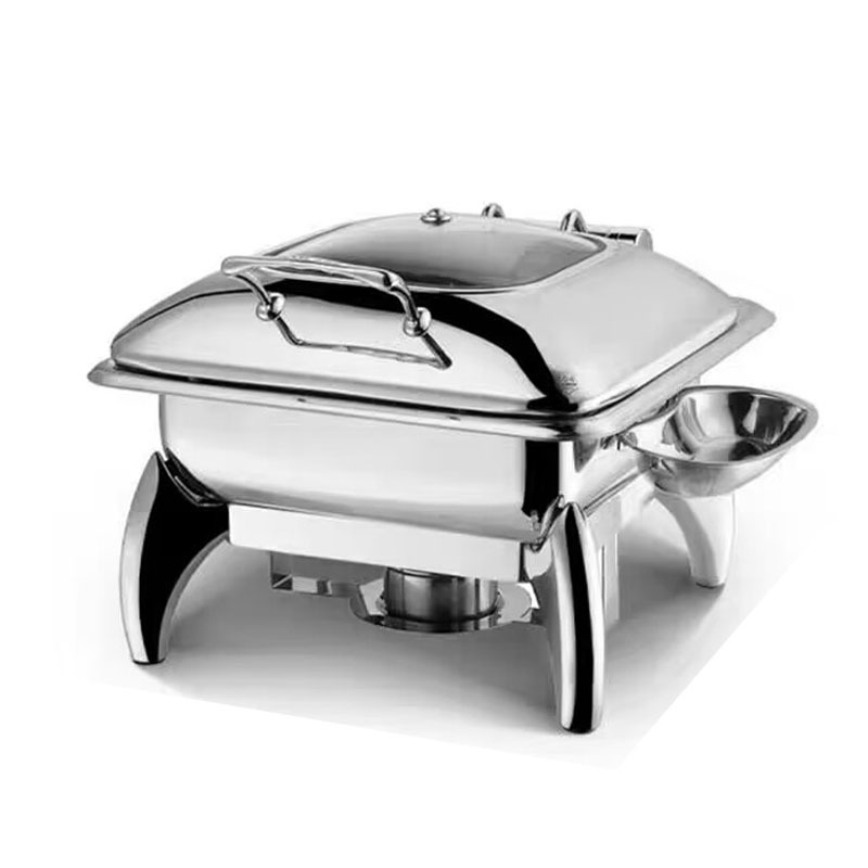 Stainless steel food warmer round chafing dish 4 Litre round chafing dish with Fuel candle food warmer