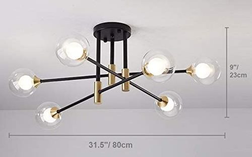 Nordic Modern Living Room Design Color Clear Pretty 6pcs Bulbs Ceiling Lighting Chandeliers