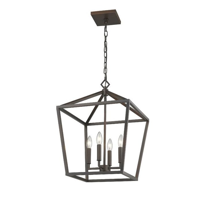 4-Light Black Farmhouse Pendant Lighting Industrial Retro Birdcage Chandelier for Kitchen Island Bedroom Living Room Entryway