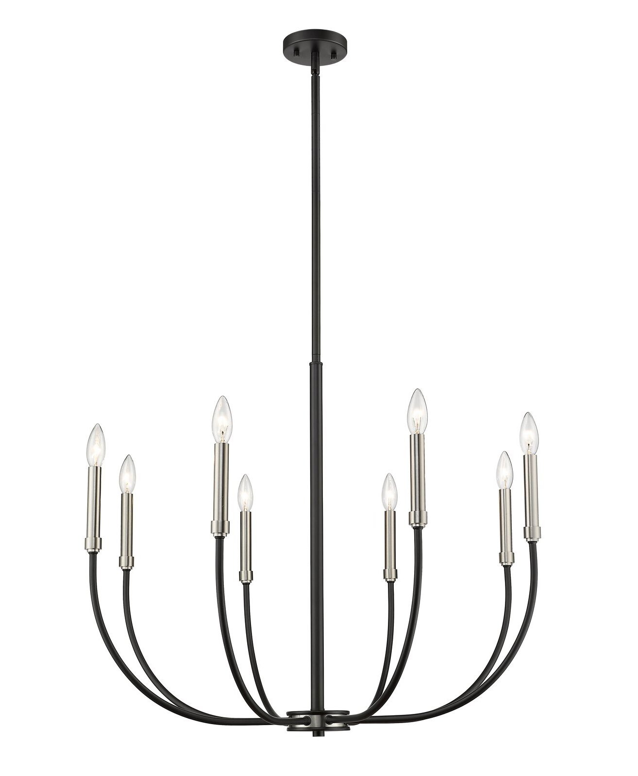 Modern Farmhouse Chandelier 6-Light Brass Gold Candlestick Chandelier Foyer Island Pendant Light