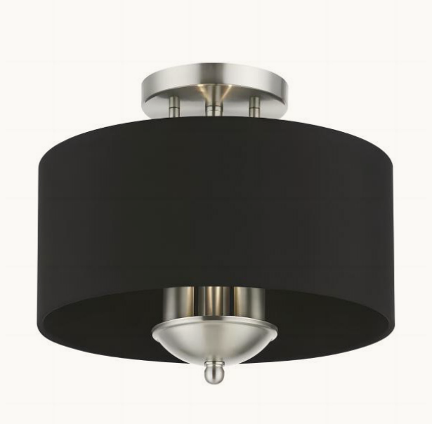 Modern Industrial Metal Shade Semi-Flush Mount Led Ceiling Lights Black Home Lighting In Kitchen Island Restaurant Hotel