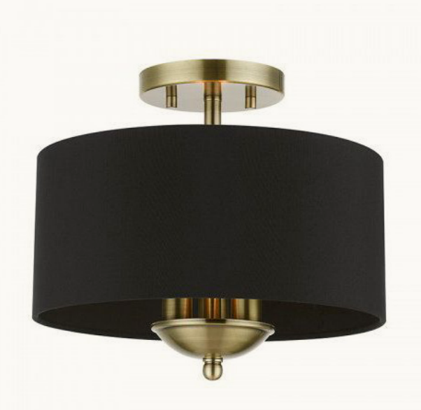 Modern Industrial Metal Shade Semi-Flush Mount Led Ceiling Lights Black Home Lighting In Kitchen Island Restaurant Hotel