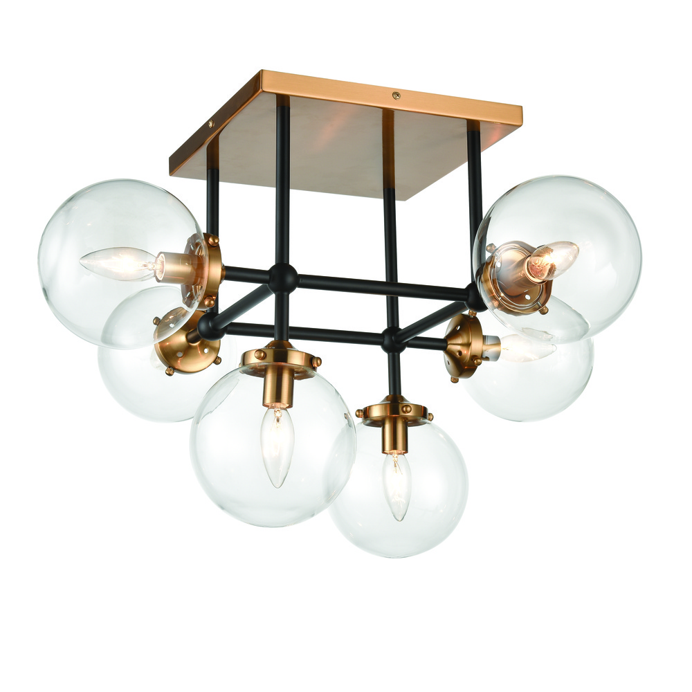 Crystal Modern Nordic Home Lighting  Cage Glass Shade Light Fixture Semi Flush Mount Ceiling Light