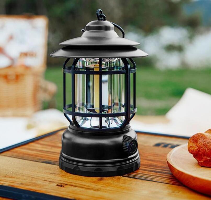 Camping Use Rechargeable Romantic Battery Powered Hang Campsite Lantern Camping Light