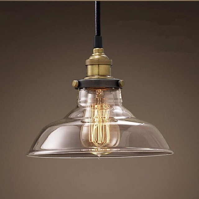 Vintage Retro Glass Ceiling Light Ball Pendant Fixture Lampshade Chandelier Clear Glass Modern Kitchen Pendant Lighting