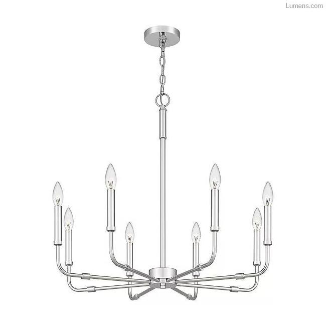 Modern Farmhouse Chandelier 9-Light Brass Gold Candlestick Chandelier Foyer Island Pendant Light