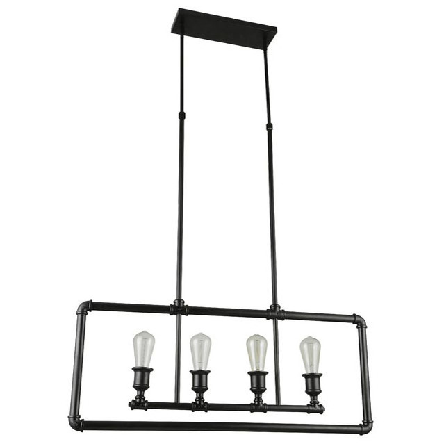 Modern Long Strip Hanging Lamp Metal Dining Table Light Fixture Chandeliers for Office Kitchen Island Bar