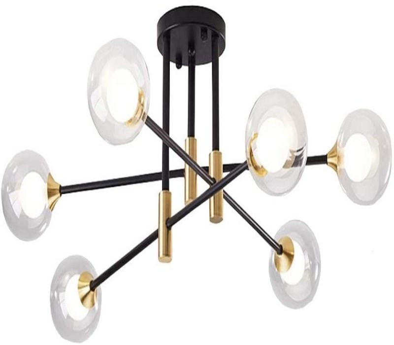 Nordic Modern Living Room Design Color Clear Pretty 6pcs Bulbs Ceiling Lighting Chandeliers