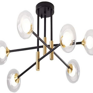 Nordic Modern Living Room Design Color Clear Pretty 6pcs Bulbs Ceiling Lighting Chandeliers