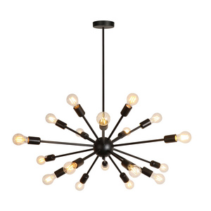 Wholesale Classic Vintage Style Black Iron Loft Sputnik Chandelier 10 Light Wide Sputnik Chandelier 18 Light Wide Chandelier