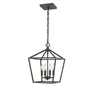 4-Light Black Farmhouse Pendant Lighting Industrial Retro Birdcage Chandelier for Kitchen Island Bedroom Living Room Entryway