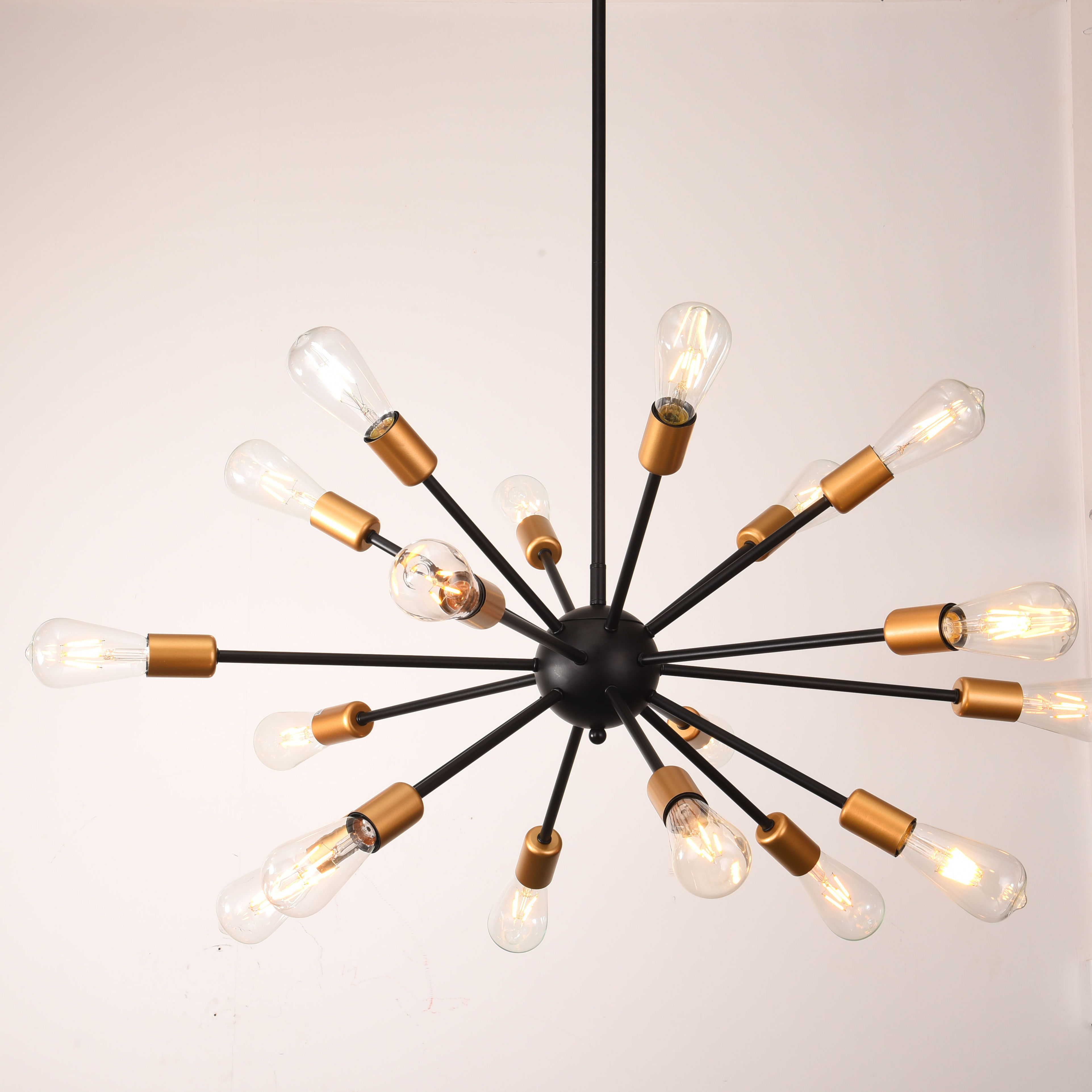 Wholesale Classic Vintage Style Black Iron Loft Sputnik Chandelier 10 Light Wide Sputnik Chandelier 18 Light Wide Chandelier