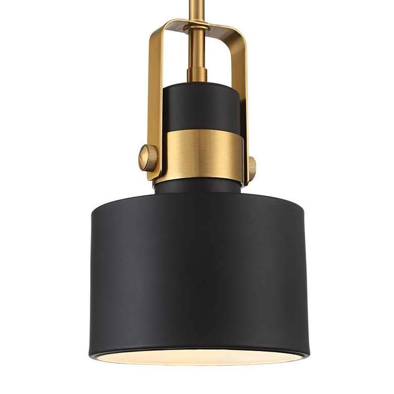 Black Burnished Brass Mini Pendant Light 6 1/2