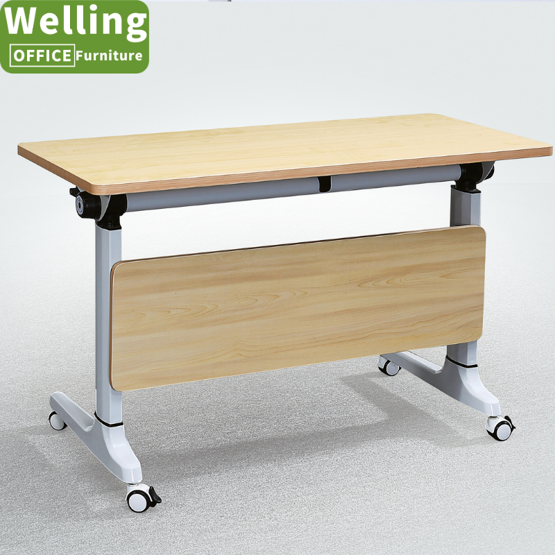 Cheap Smart Wooden Folding Round Conference Meeting Table with Power Sockets for School Student and Staff Training Office Chairs