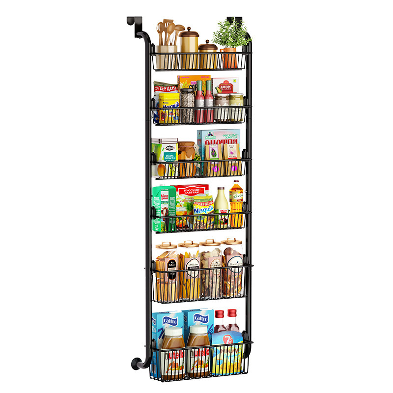 wholesale home punch-free overdoor Iron hanging rack storage shelf for bedroom