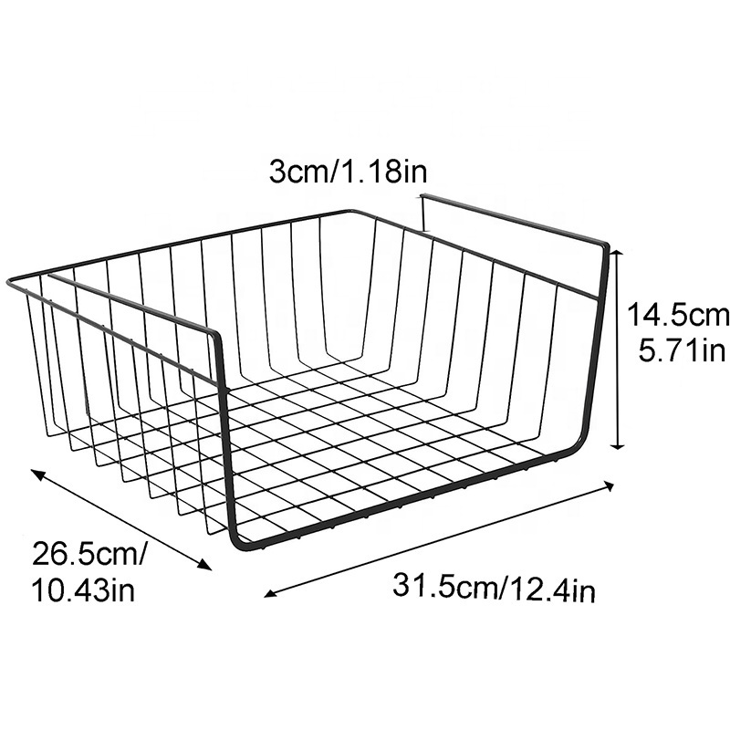 High quality Iron wire kitchen storage shelf for easy storage multifunctional Undershelf Basket