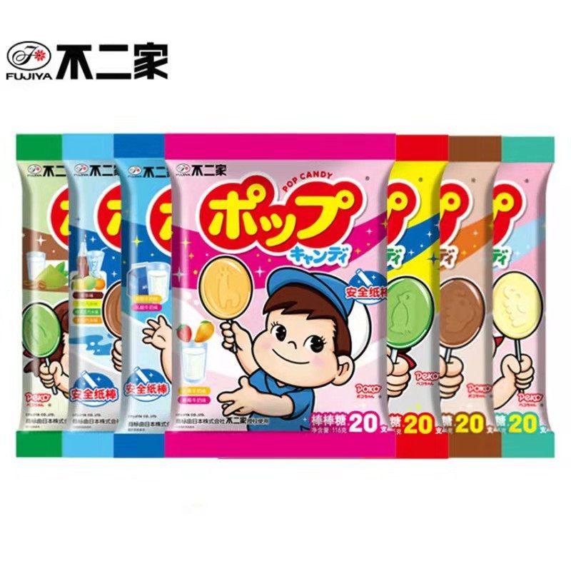 High Quality Japanese Brand Made in China Poko Lollipops Delicious Jelly Candy Gummy Snacks Multi-flavor 116g 20pcs