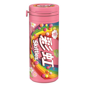 Hot selling fruity sweet and sour 30g exotic snack candy toy multicolor mixed fruit flavor skittle without glue chocolate fruit