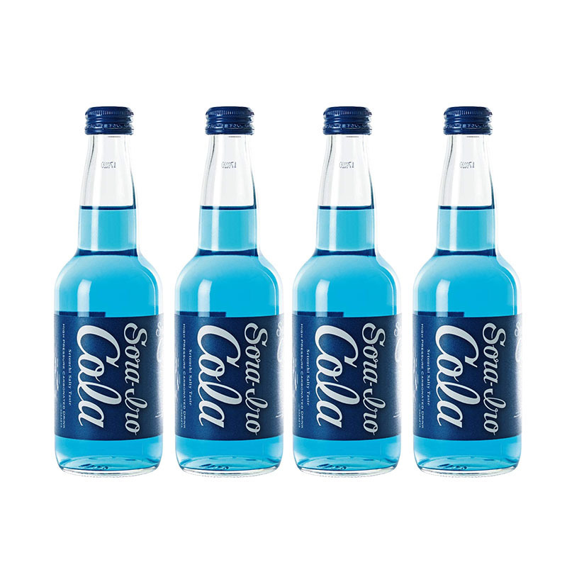 Imported Japanese 330ml cola-flavored blue carbonated drink soda water 330ml blue cola drink exotic drink