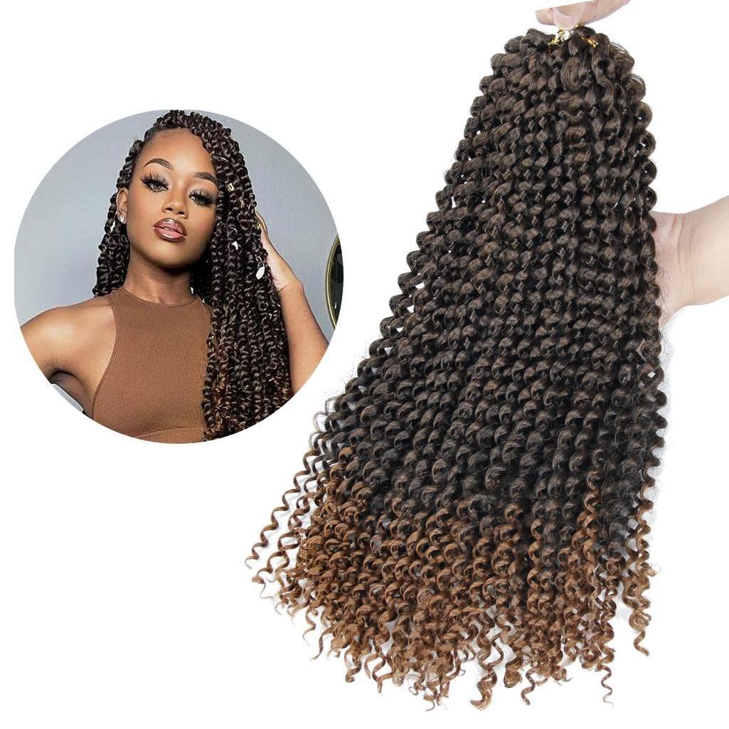 Passion Twist Water Wave Bohemian Ombre Colored Kinky Curly Alonge Spring Twist Crochet Hair Braiding Extensions