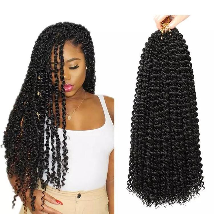 Passion Twist Water Wave Bohemian Ombre Colored Kinky Curly Alonge Spring Twist Crochet Hair Braiding Extensions