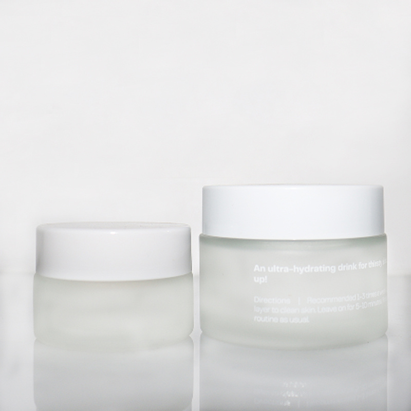 Empty Skincare Glass Cream Jar Round 1oz 2 Oz 5ml 30ml 60ml 50ml 100ml 200ml Custom Frosted Glass Cosmetic Jar With Lid