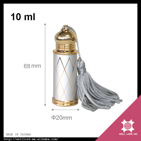 Tassel decoration leather wrapped fancy empty 5ml attar perfume bottle