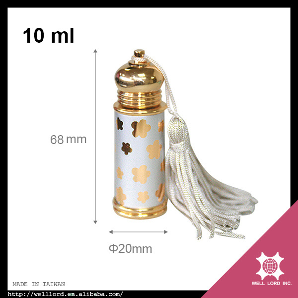 Tassel decoration leather wrapped fancy empty 5ml attar perfume bottle