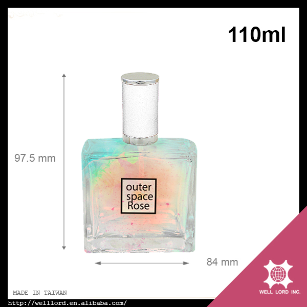 110ml iridescent colorful aquamarine based perfume spray bottle