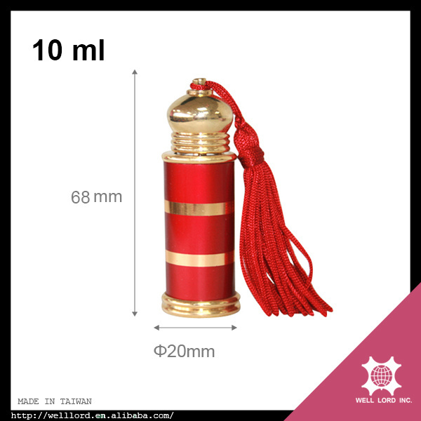 Tassel decoration leather wrapped fancy empty 5ml attar perfume bottle