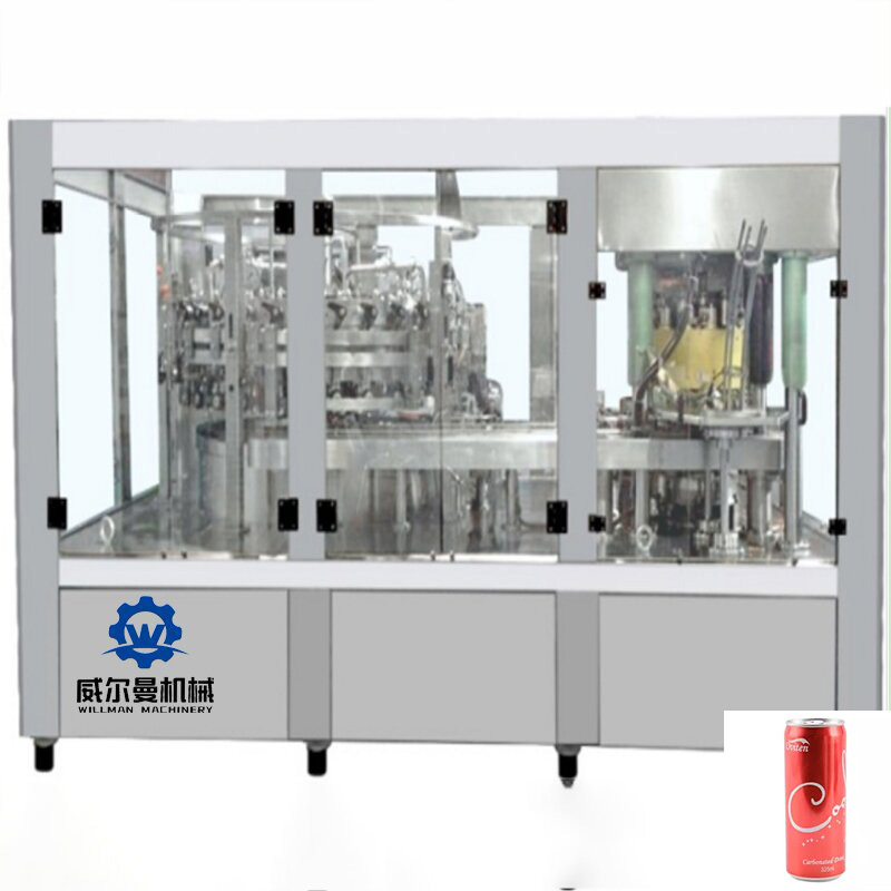 Small Scale Carbonated Beverage Beer Soda Can Making Machine Cola Bottling Machine Tin Can Filling Machine